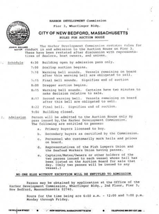 City of New Bedford, rules for auction house