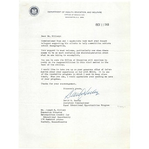 Letter, Joseph E. Killory, October 11, 1966.