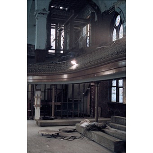 View of the former church sanctuary that is being rehabilitated into a cultural center.