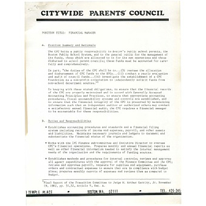 Citywide Parents' Council job advertisements.