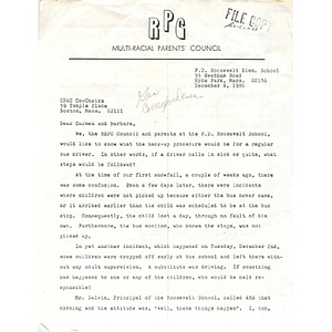 Letter, Carmen Pola and Barbara Meyers, December 4, 1980.