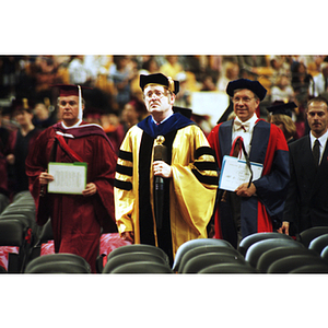 Charles Ellis leads the procession at the 1996 afternoon spring commencement