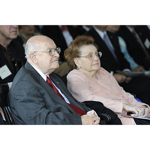 Dr. George J. Kostas and his wife, Angelina, at the groundbreaking ceremony for the George J. Kostas Research Institute for Homeland Security