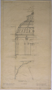 One quarter plan and section of the second story hall of the Martha Codman House, Berkeley Villa, Newport, R.I., 1910