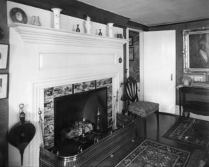 Interior view of Pickering House, fireplace, Salem, Mass., undated