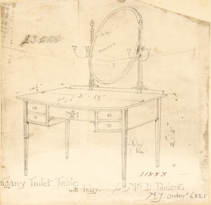 "Mahogany Toilet Table with Inlay"