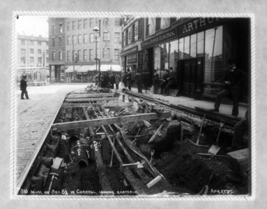 Work on sec 8.5 in Cornhill, looking easterly, Boston, Mass.