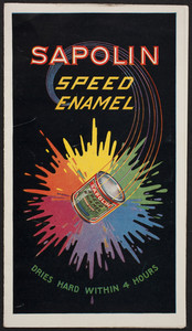 Sapolin Speed Enamel, paint, Sapolin Co. Inc., 229 East 42nd Street, New York, New York, undated
