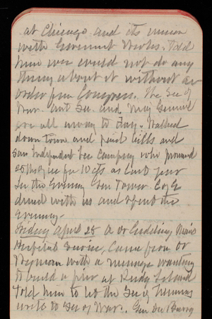 Thomas Lincoln Casey Notebook, February 1893-May 1893, 85, at Chicago and its union