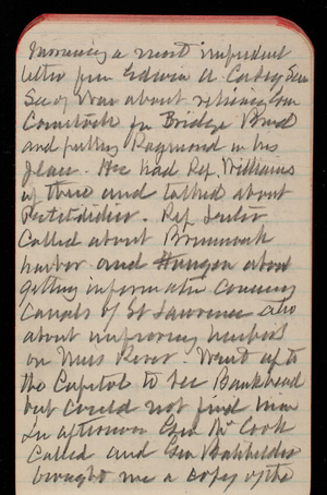 Thomas Lincoln Casey Notebook, November 1893-February 1894, 85, morning a most imprudent letter