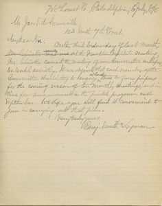 Letter from Benjamin Smith Lyman to James S. de Benneville
