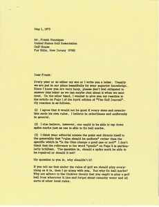 Letter from Mark H. McCormack to Frank Hannigan