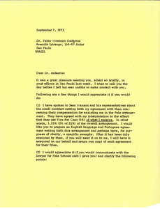 Letter from Mark H. McCormack to Fabio Monteiro DeBarros