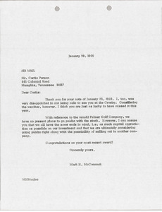 Letter from Mark H. McCormack to Curtis Person