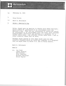 Memorandum from Mark H. McCormack to Doug Pirnie