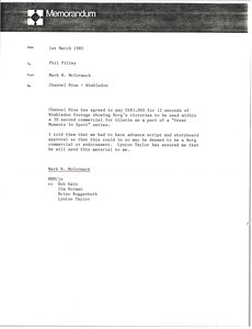 Memorandum from Mark H. McCormack to Phil Pilley