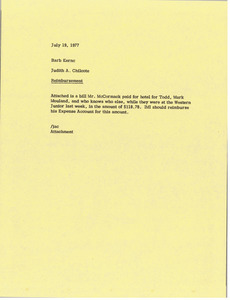 Memorandum from Judy A. Chilcote to Barbara Kernc