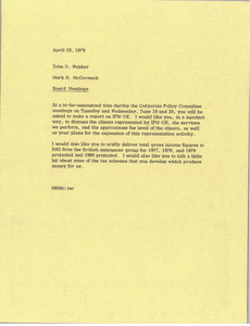 Memorandum from Mark H. McCormack to John D. Webber