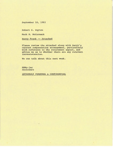 Memorandum from Mark H. McCormack to Robert S. Burton