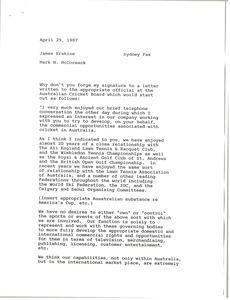 Memorandum from Mark H. McCormack to James Erskine