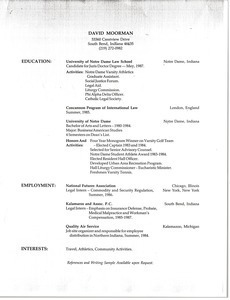 David Moorman resume