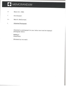 Memorandum from Mark H. McCormack to Eric Drossart