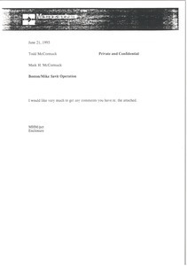 Memorandum from Mark H. McCormack to Todd McCormack