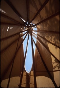 Looking up from inside tipi