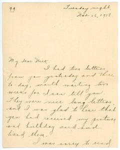 Letter from Letitia Crane to Frank F. Newth