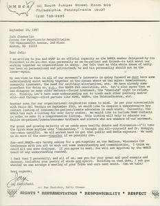 Letter from Jay Centifanti to Judi Chamberlin