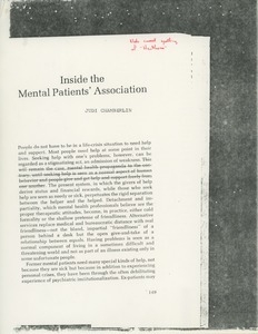 Inside the Mental Patients' Association