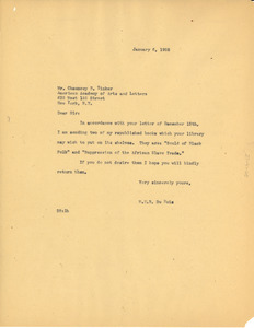 Letter from W. E. B. Du Bois to American Academy of Arts and Letters