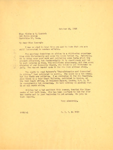 Letter from W. E. B. Du Bois to Florence H. Luscomb