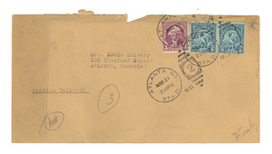 Envelope from W. E. B. Du Bois to Louie Shivery