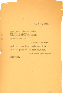 Letter from W. E. B. Du Bois to Pearl Shorter Smith