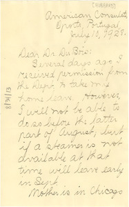 Letter from Lillie Maie Hubbard to W. E. B. Du Bois