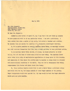Letter from W. E. B. Du Bois to John Cappelli