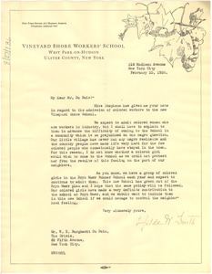 Letter from Vineyard Shore Workers' School to W. E. B. Du Bois