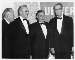 John W. Lederle with Rev. Michael P. Walsh, Lawrence A. Wien, and Dr. Buell G. Gallagher