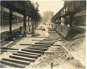 North incline, Washington Street Tunnel, laying tracks