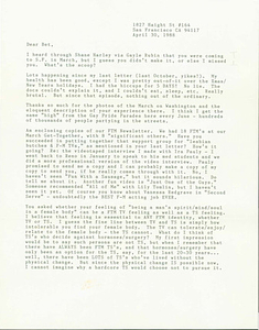 Letter from Lou Sullivan to Bet Power (April 30, 1988)