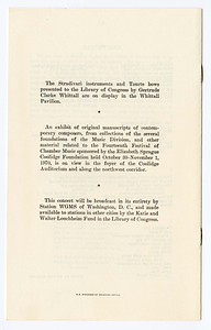 The Library of Congress, The Gertrude Clarke Whittall Foundation: Maureen Forrester, Contralto, Milton Thomas, Viola, and Ellen Mack, Piano