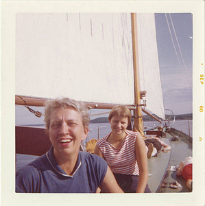 C. Lynn Vendien on a sailboat (ca. 1960)