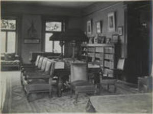 Study in the Sigma Phi fraternity house, 1909