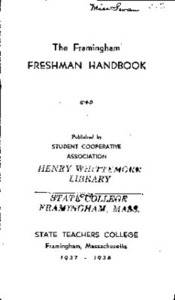 Freshman Student Handbook 1937-38