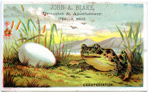 John A. Blake, druggist and apothecary, eggspectation
