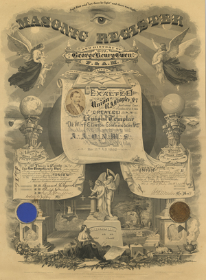 Masonic register for George Henry Ewen, 1883 July 6