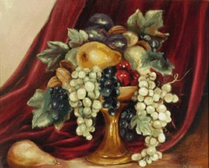 "Untitled (Still life of fruit bowl)" M. Morris