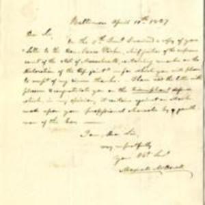 Letter to John C. Warren from Dr. Maxwell McDowell
