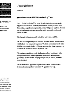 Questionnaire on HBIGDA Standards of Care